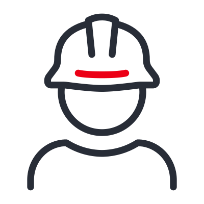 Icon: Bauarbeiter mit Helm